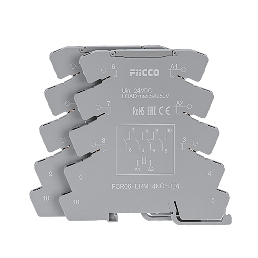 Módulo de Relé Electromecánico FCR06 | 4NO | 24V DC - Imagen 2